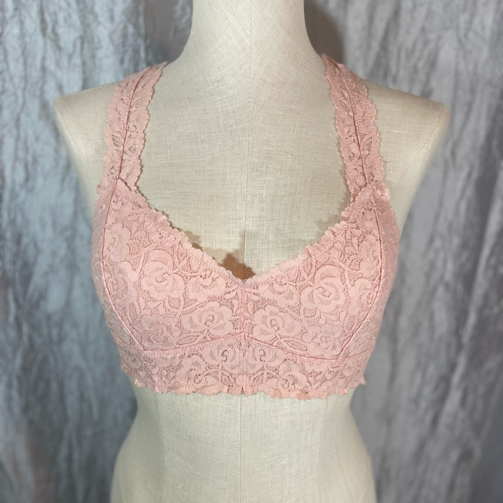 c’isa beautiful pink lace racerback bralette
